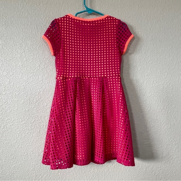 Girls Xhiliration neon mesh overlay Dress XS - Picture 2 of 3